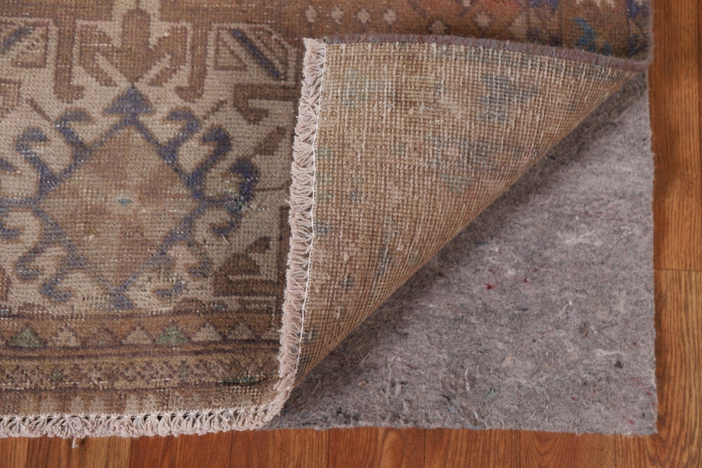 Distressed Over-Dyed Heriz Persian Runner Rug 3x10