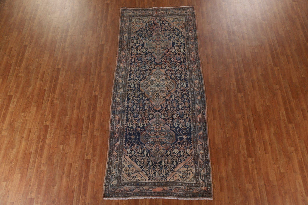 Vintage Navy Blue Zanjan Persian Rug 5x11