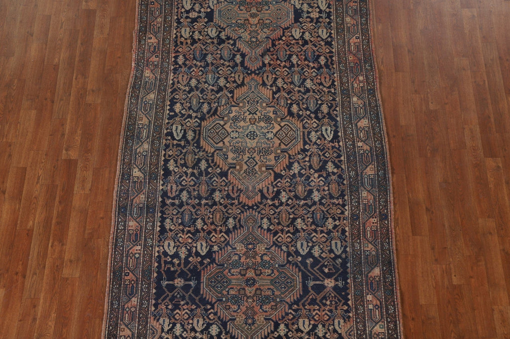 Vintage Navy Blue Zanjan Persian Rug 5x11