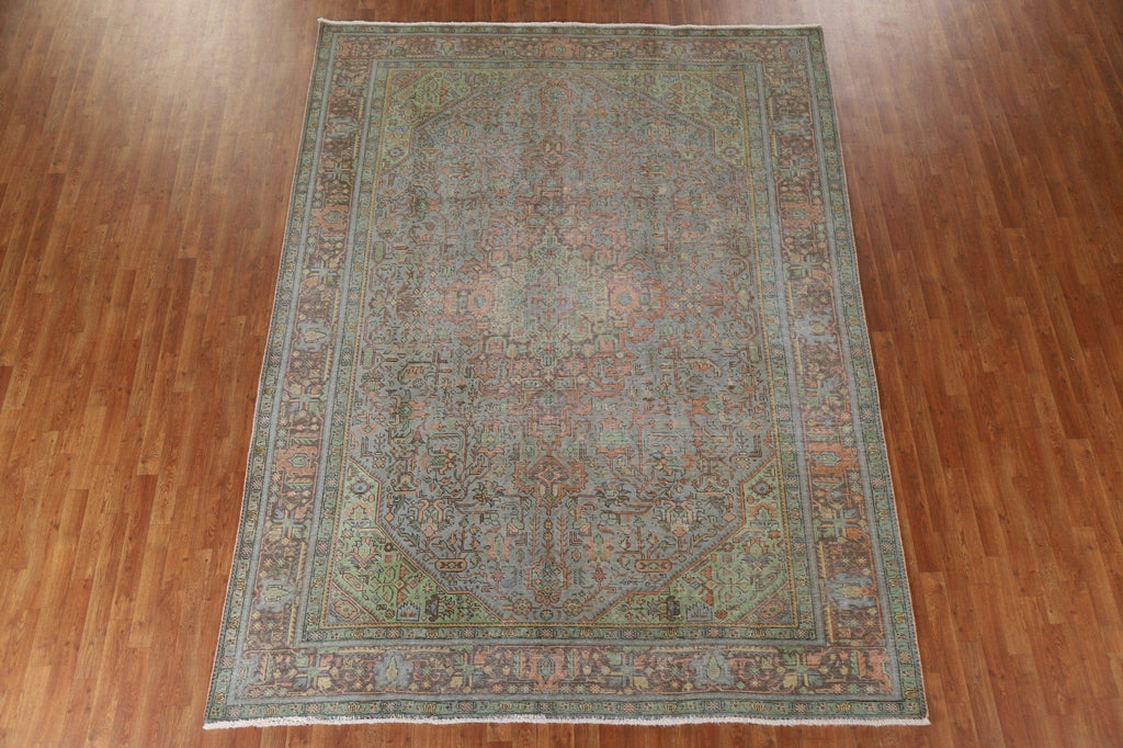 Distressed Over-Dyed Tabriz Persian Area Rug 8x11