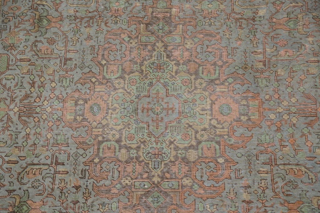 Distressed Over-Dyed Tabriz Persian Area Rug 8x11