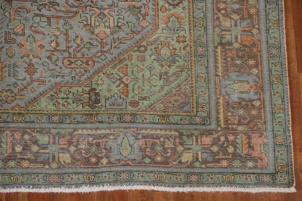 Distressed Over-Dyed Tabriz Persian Area Rug 8x11