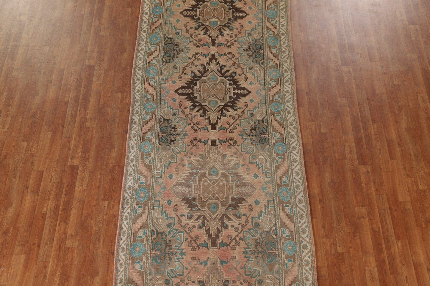 Geometric Meshkin Persian Runner Rug 4x13