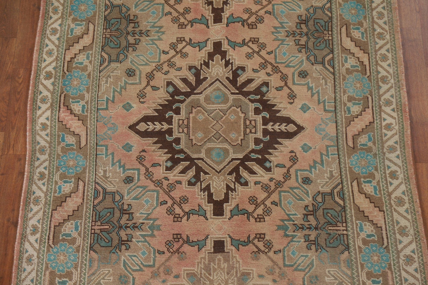 Geometric Meshkin Persian Runner Rug 4x13