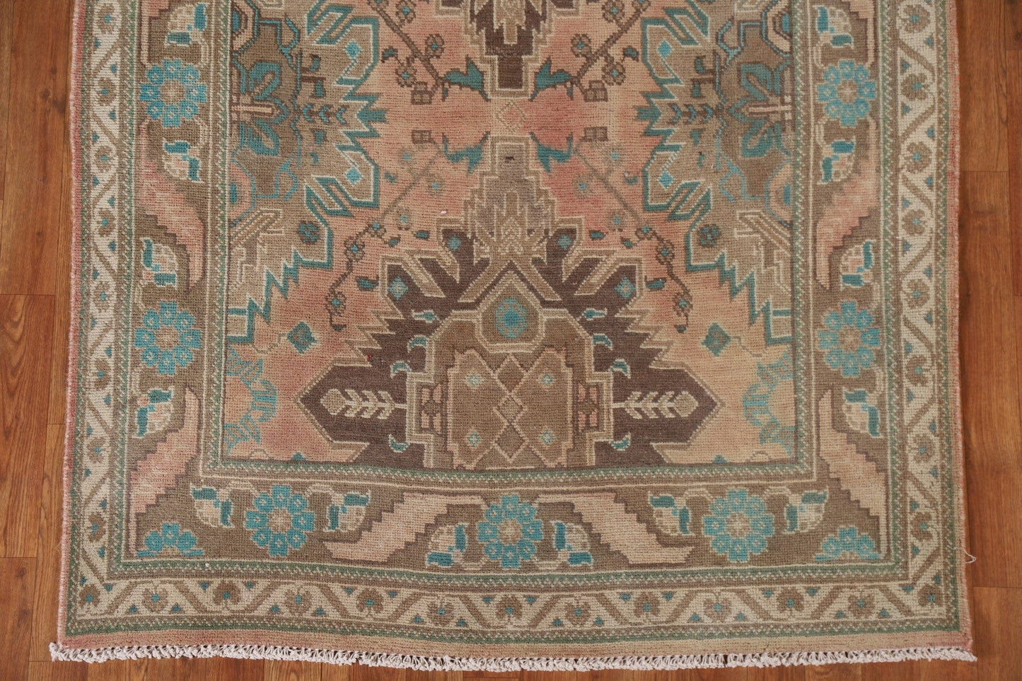 Geometric Meshkin Persian Runner Rug 4x13