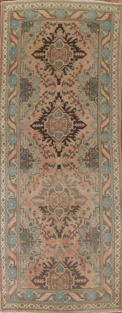 Geometric Meshkin Persian Runner Rug 4x13