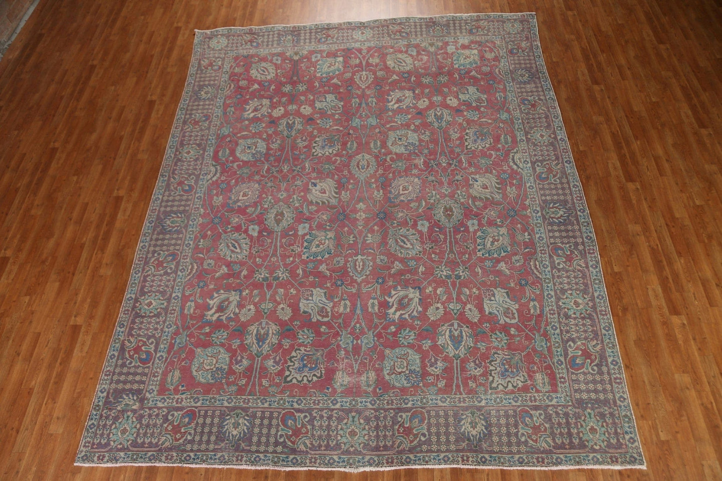 Floral Vintage Tabriz Persian Area Rug 10x12