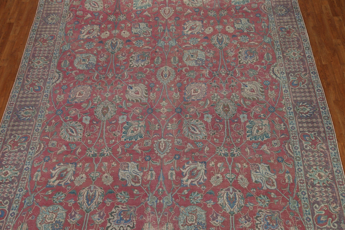 Floral Vintage Tabriz Persian Area Rug 10x12