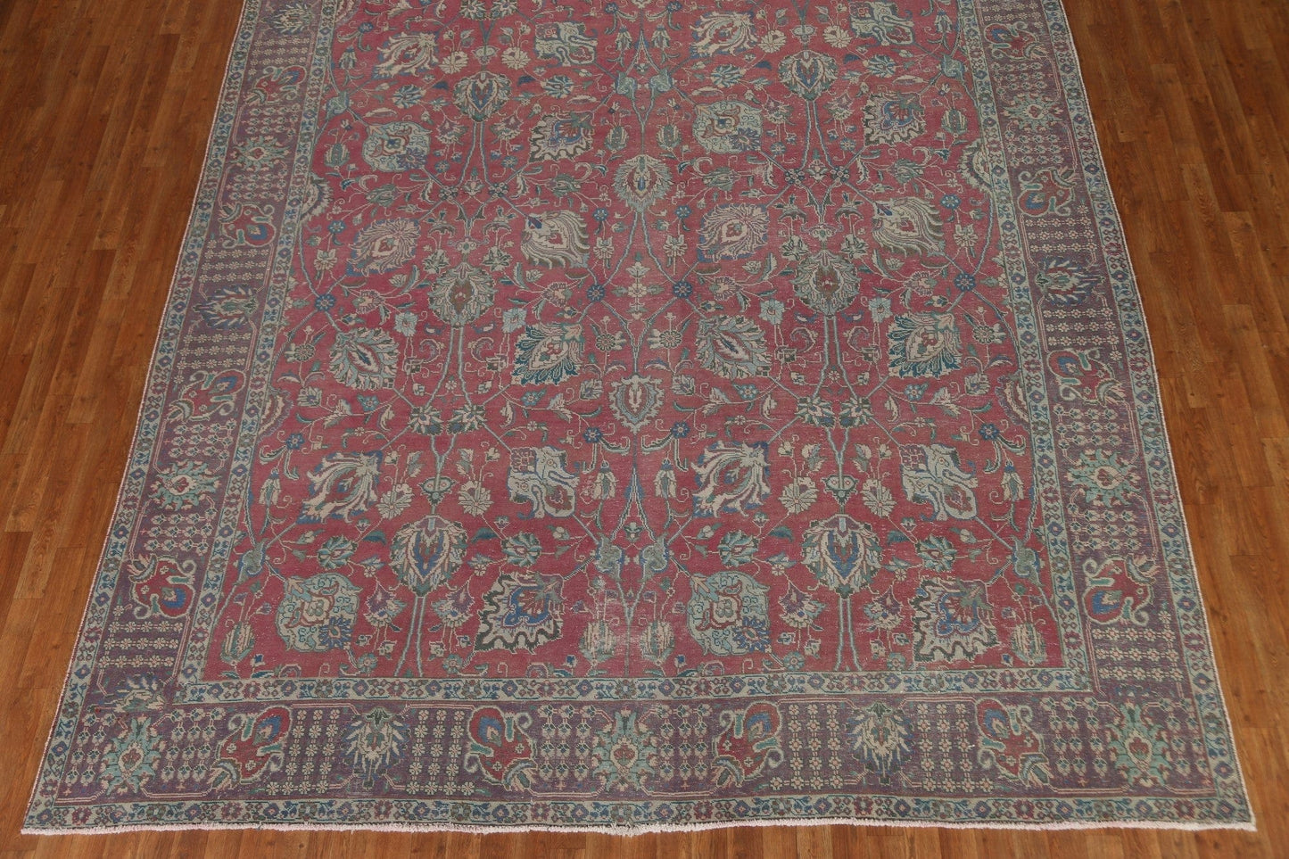 Floral Vintage Tabriz Persian Area Rug 10x12