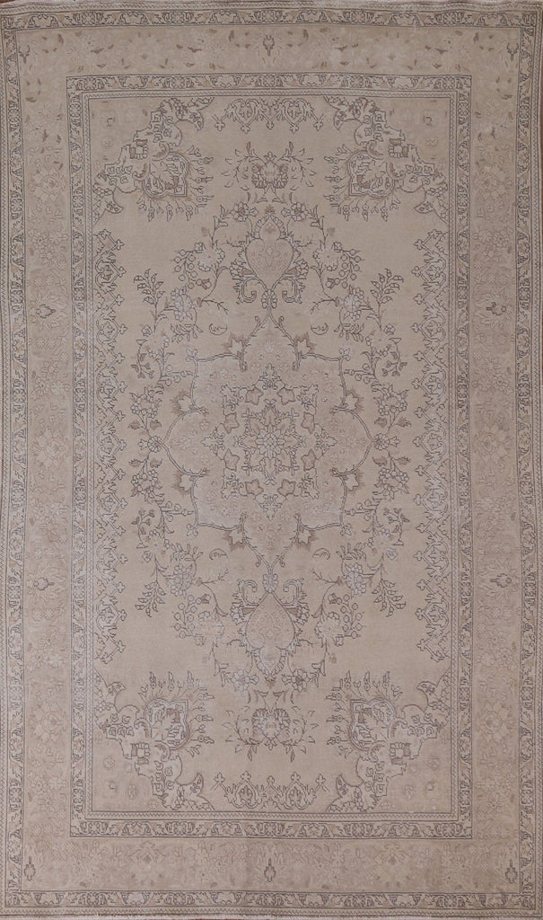 Distressed Muted Tabriz Persian Area Rug 6x10