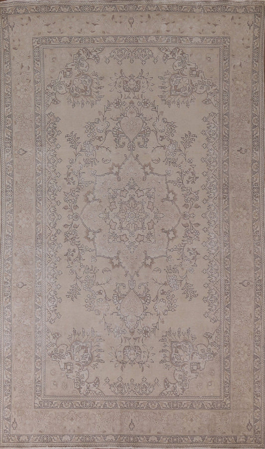 Distressed Muted Tabriz Persian Area Rug 6x10