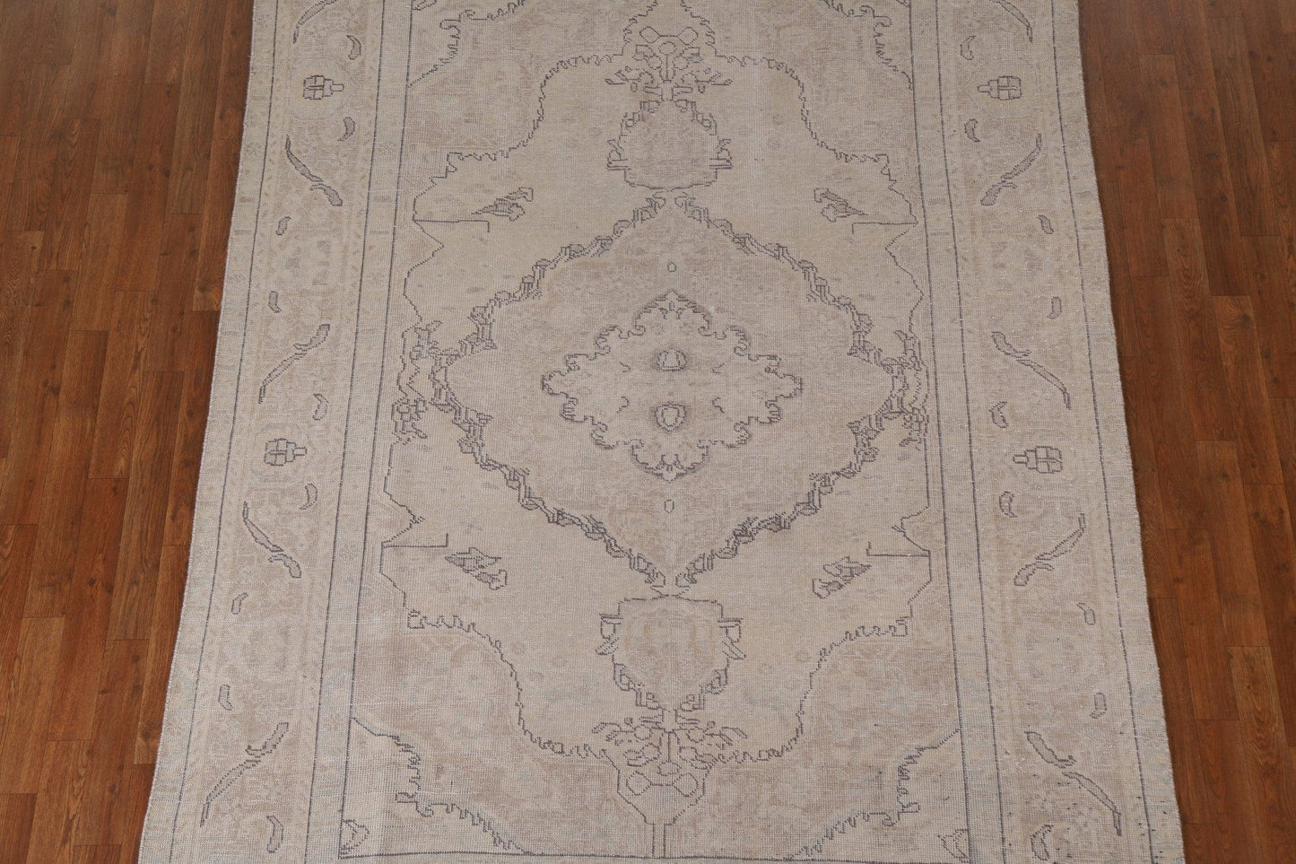 Muted Distressed Tabriz Persian Area Rug 6x9