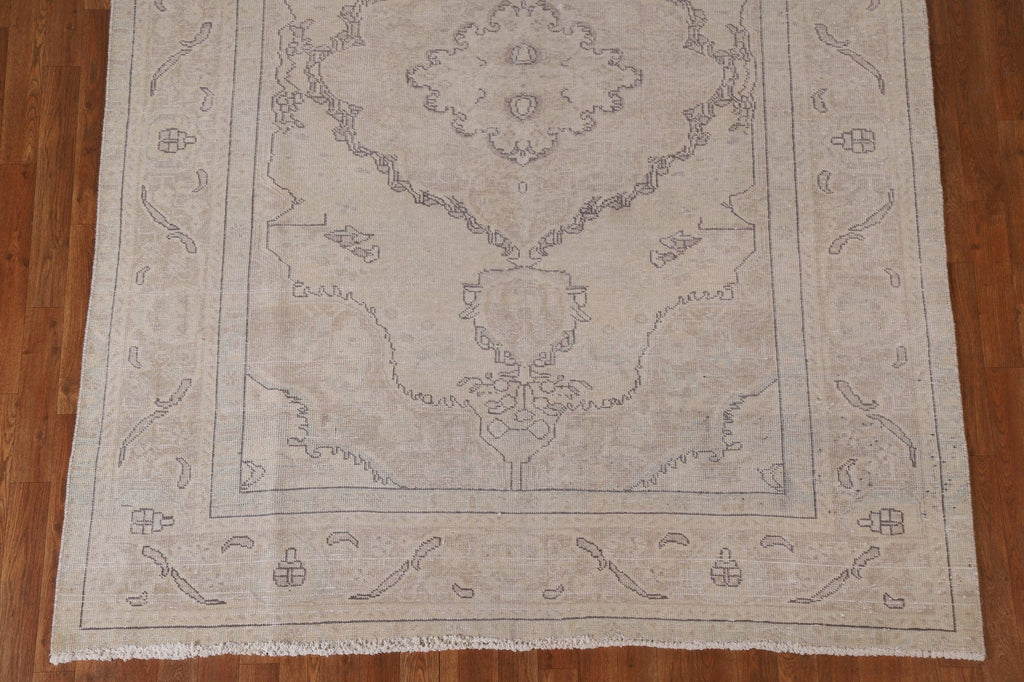 Muted Distressed Tabriz Persian Area Rug 6x9