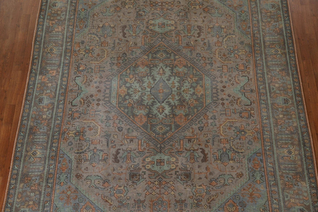 Over-Dyed Distressed Tabriz Persian Area Rug 8x11