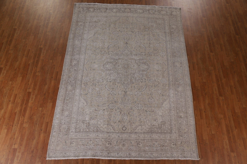 Distressed Muted Tabriz Persian Area Rug 8x11