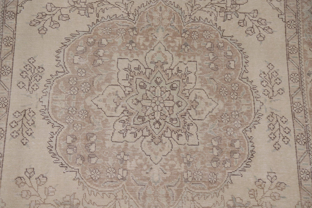 Muted Distressed Tabriz Persian Area Rug 6x10