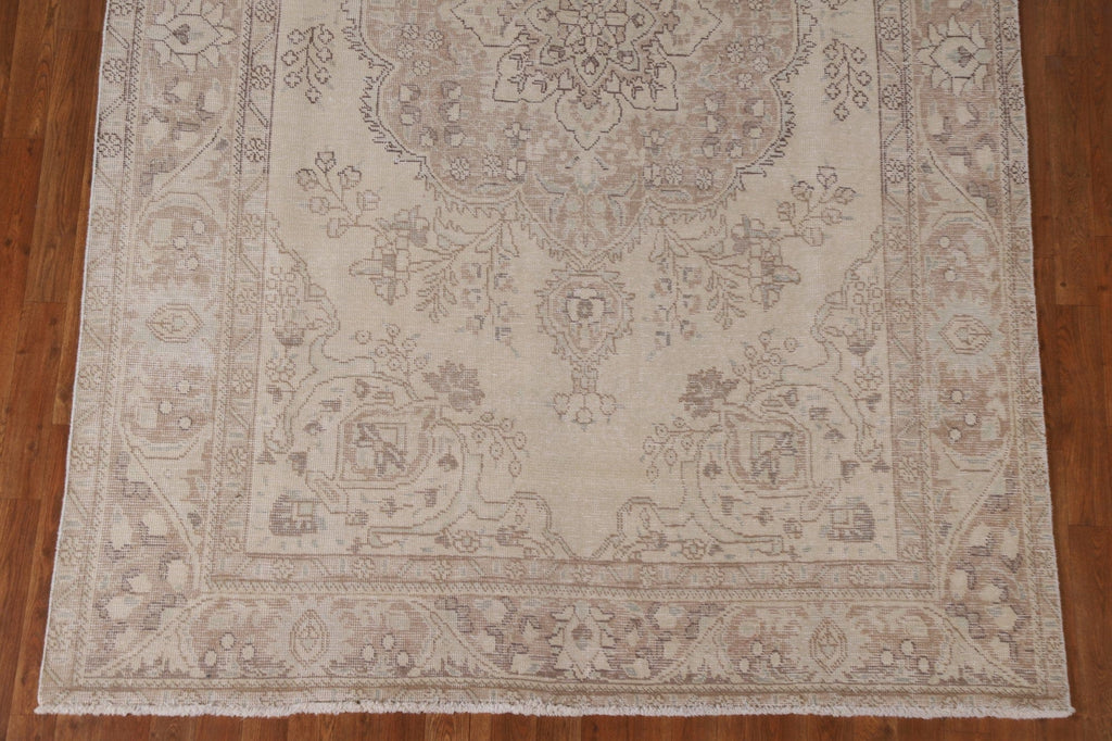 Muted Distressed Tabriz Persian Area Rug 6x10