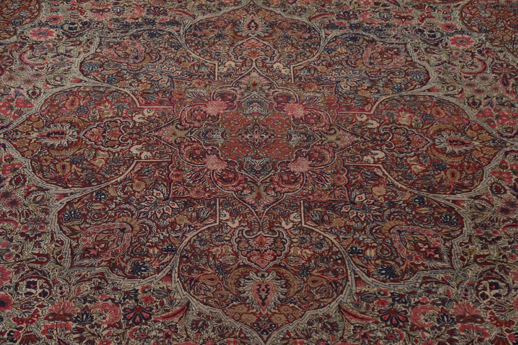 Pre-1900 Antique Kerman Lavar Vegetable Dye Persian Rug 16x22