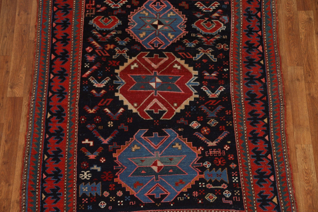 Pre-1900 Antique Caucasian Vegetable Dye Area Rug 4x6