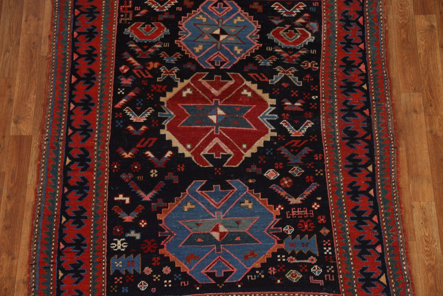 Pre-1900 Antique Caucasian Vegetable Dye Area Rug 4x6