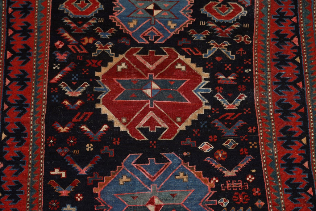 Pre-1900 Antique Caucasian Vegetable Dye Area Rug 4x6