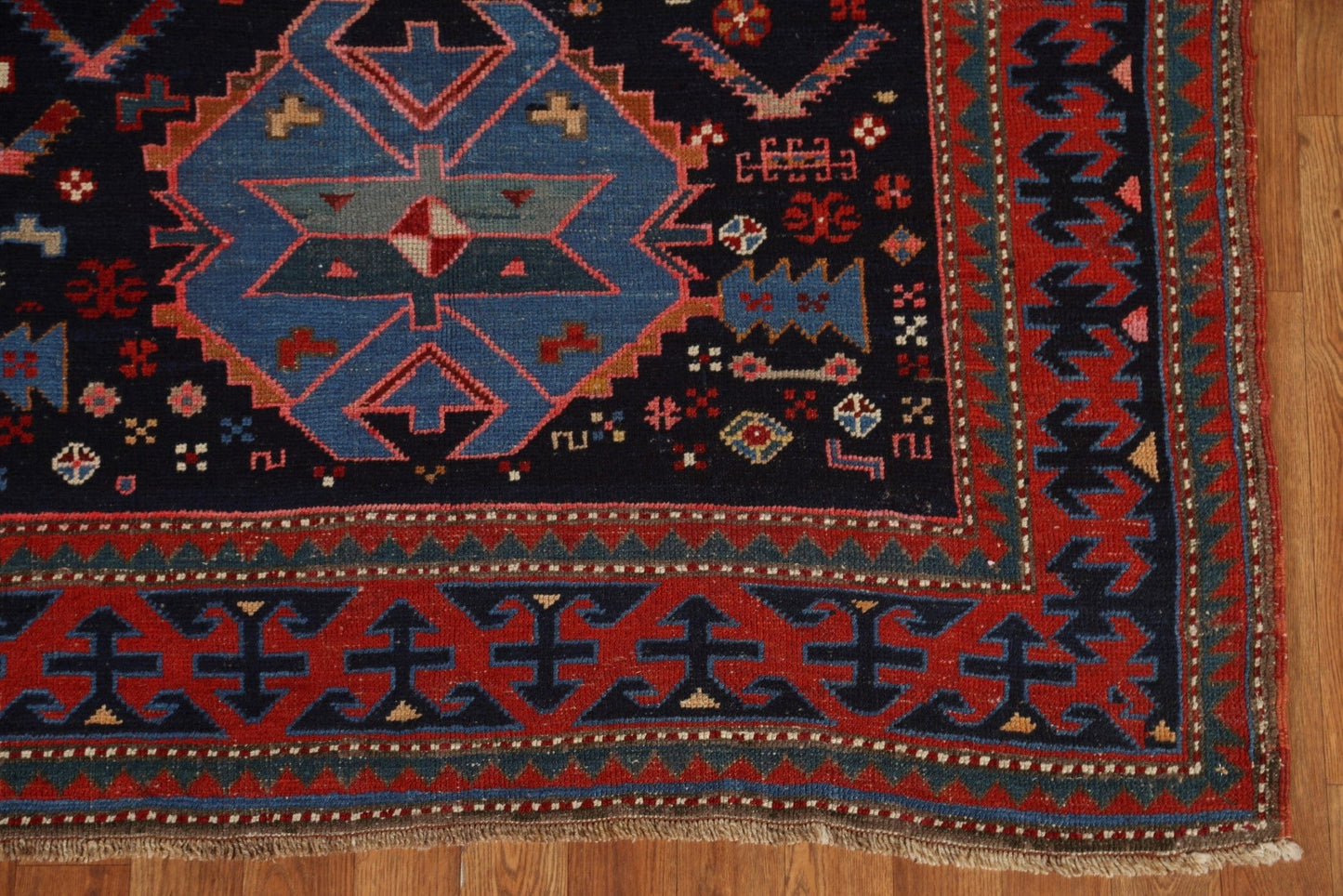 Pre-1900 Antique Caucasian Vegetable Dye Area Rug 4x6