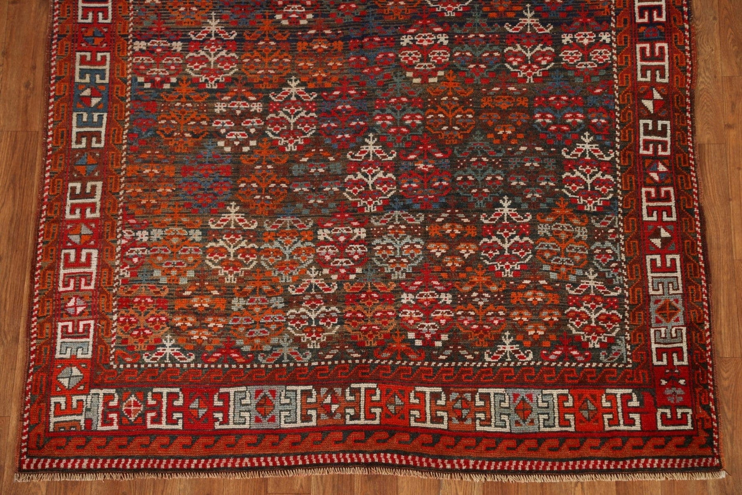 Pre-1900 Antique Kazak Vegetable Dye Oriental Rug 4x7