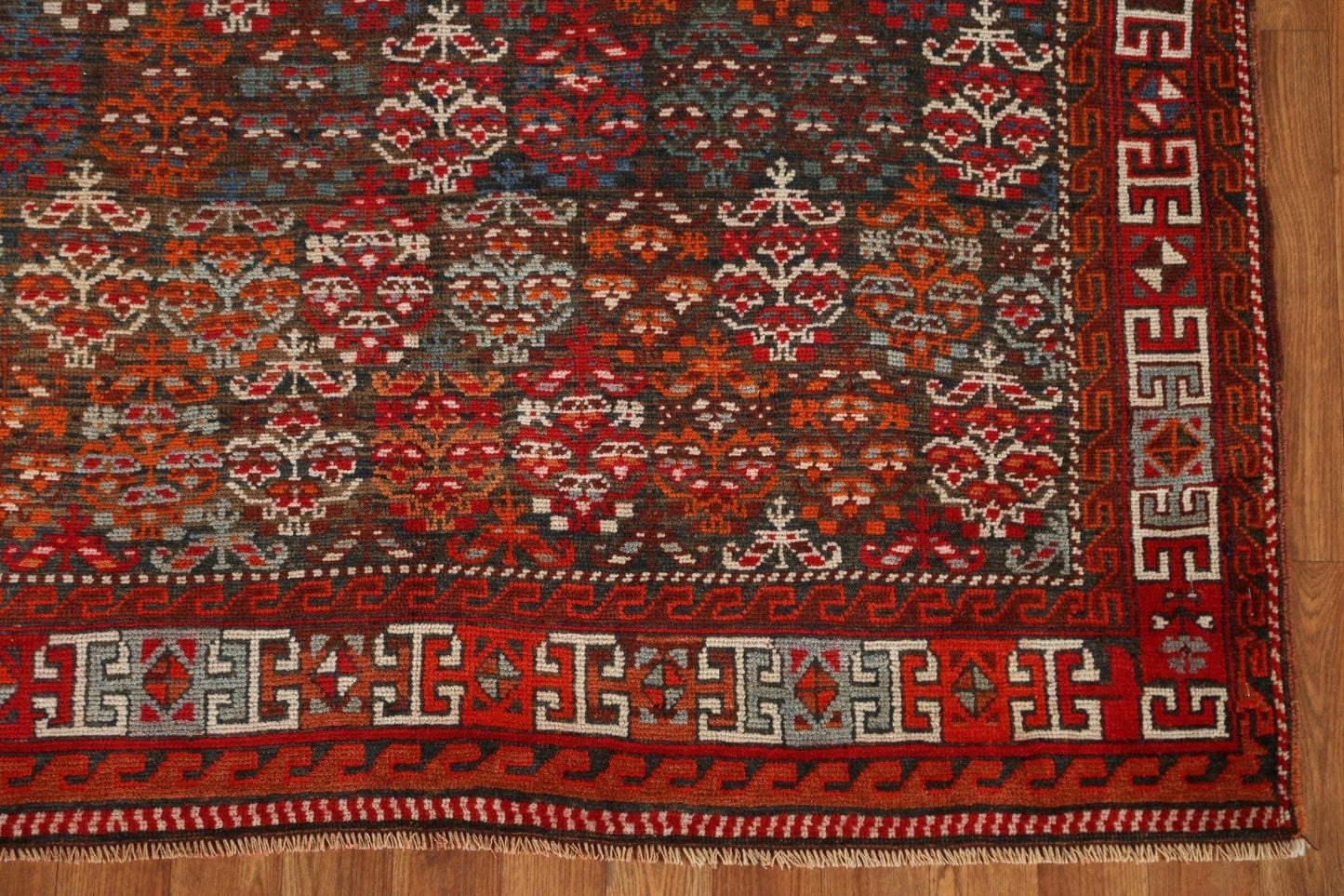 Pre-1900 Antique Kazak Vegetable Dye Oriental Rug 4x7