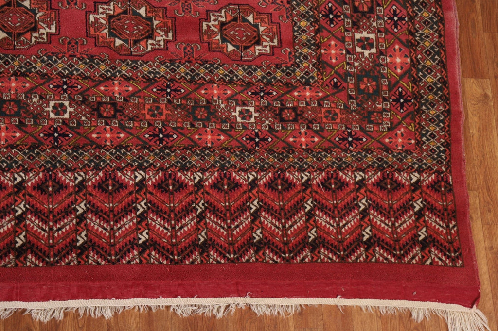 All-Over Vegetable Dye Bokhara Oriental Large Rug 13x19
