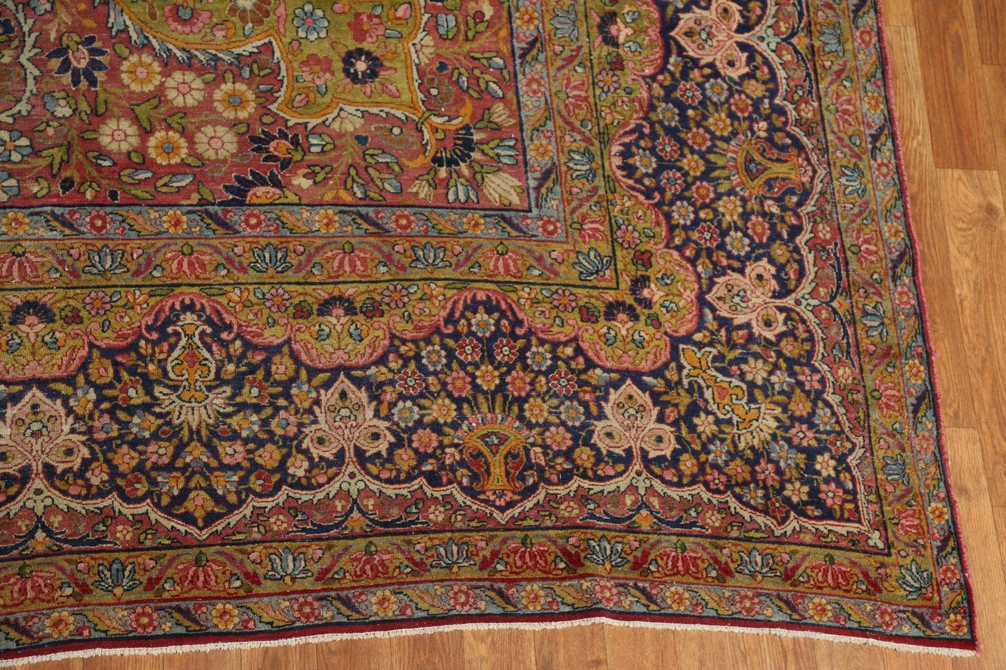 Pre-1900 Antique Kerman Vegetable Dye Persian Large Rug 11x18