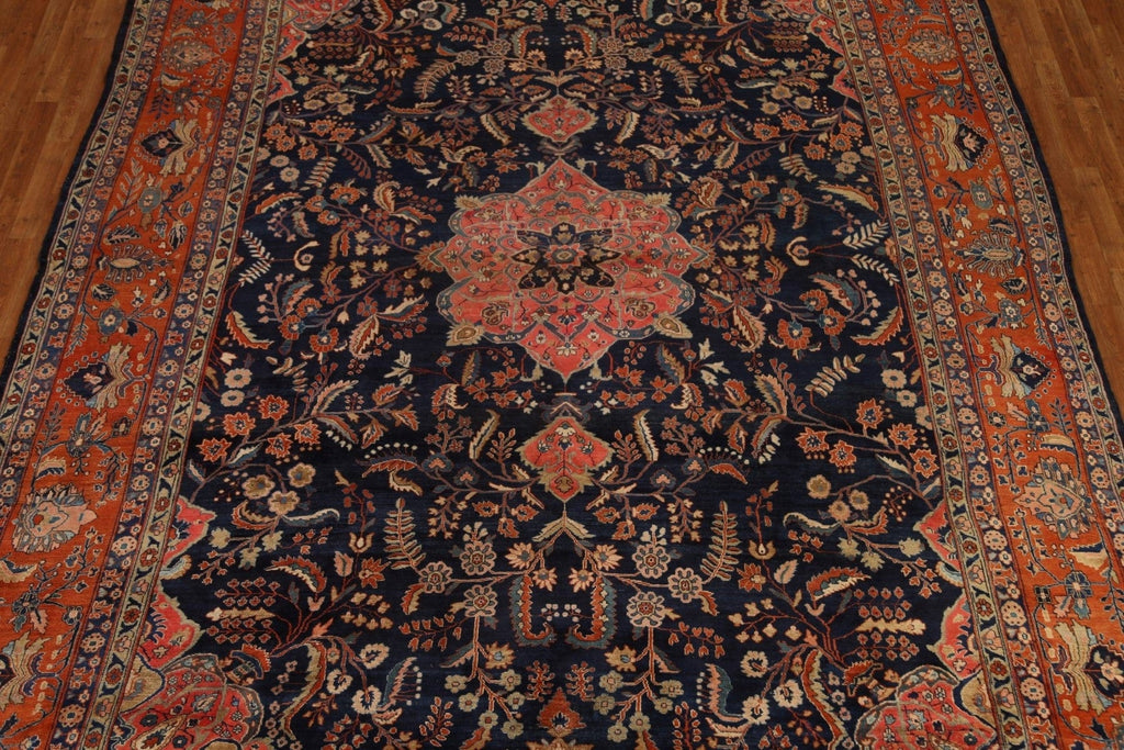 Antique Vegetable Dye Sarouk Persian Large Rug 10x13