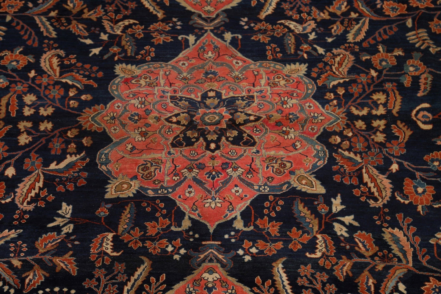 Antique Vegetable Dye Sarouk Persian Large Rug 10x13