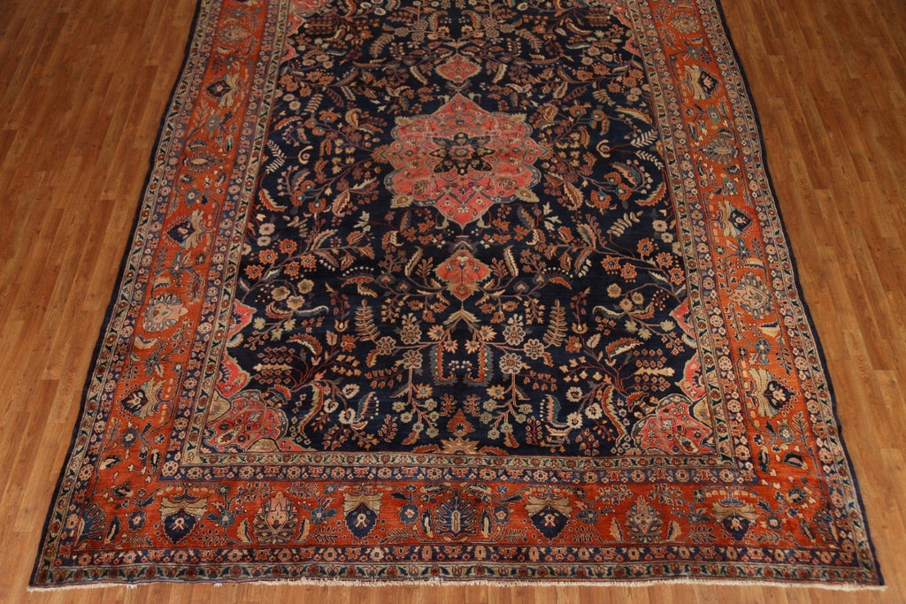 Antique Vegetable Dye Sarouk Persian Large Rug 10x13