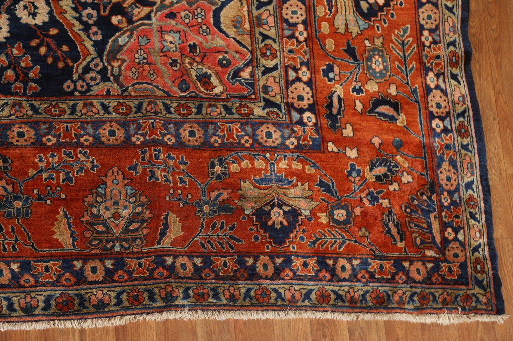 Antique Vegetable Dye Sarouk Persian Large Rug 10x13