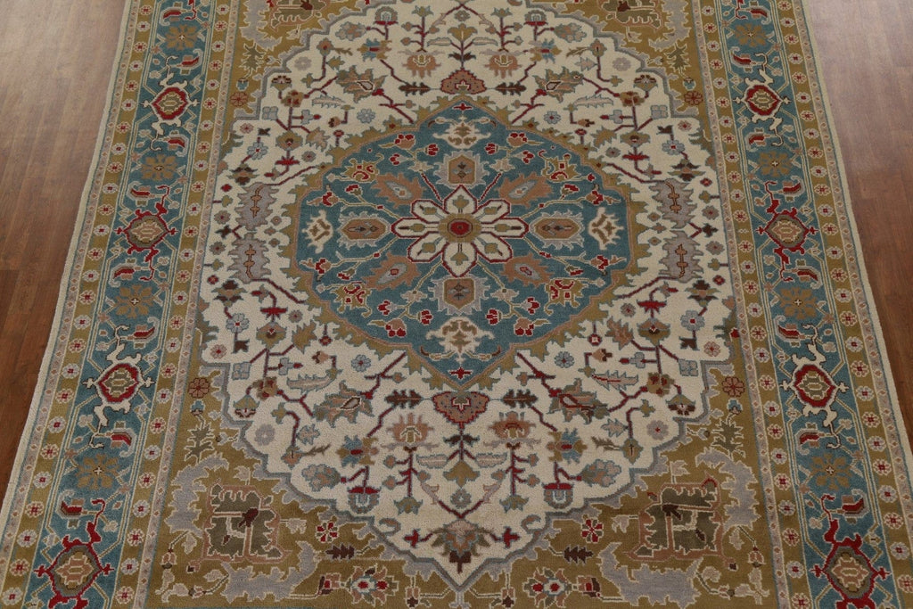 Large Wool Heriz Serapi Large Area Rug 10x14