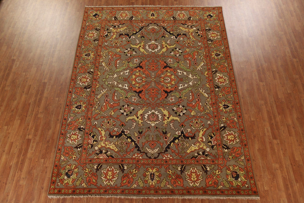 Brown Wool Heriz Oriental Area Rug 9x12