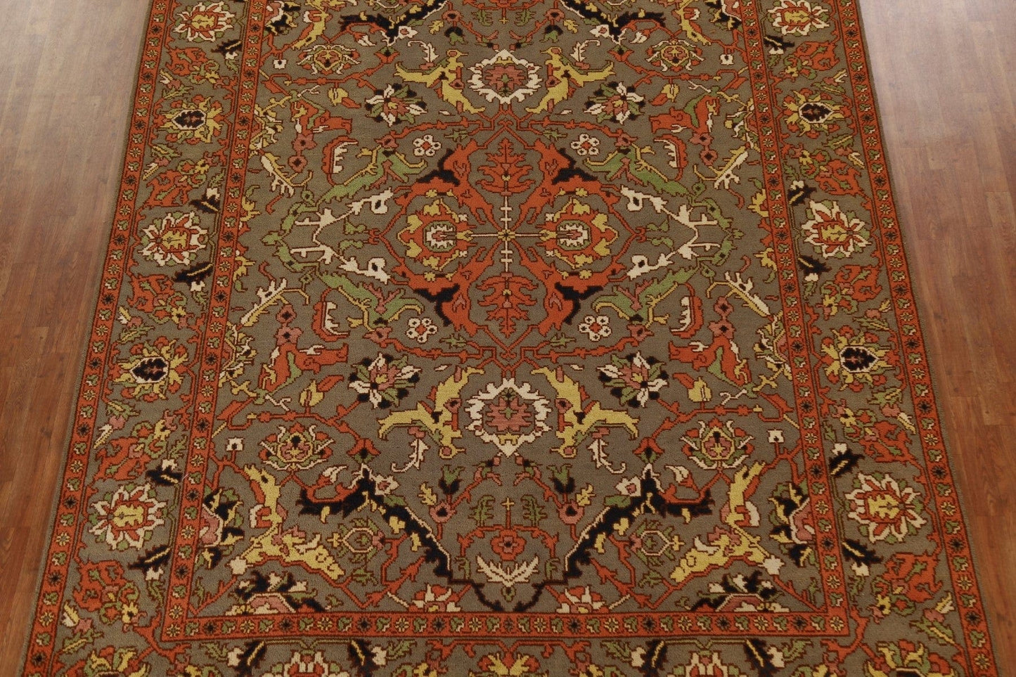 Brown Wool Heriz Oriental Area Rug 9x12