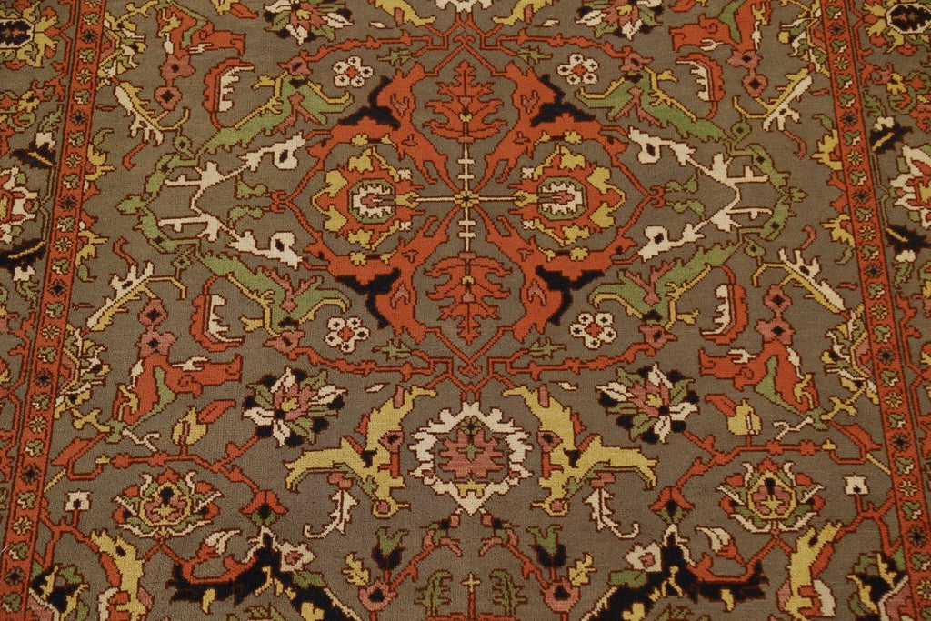 Brown Wool Heriz Oriental Area Rug 9x12