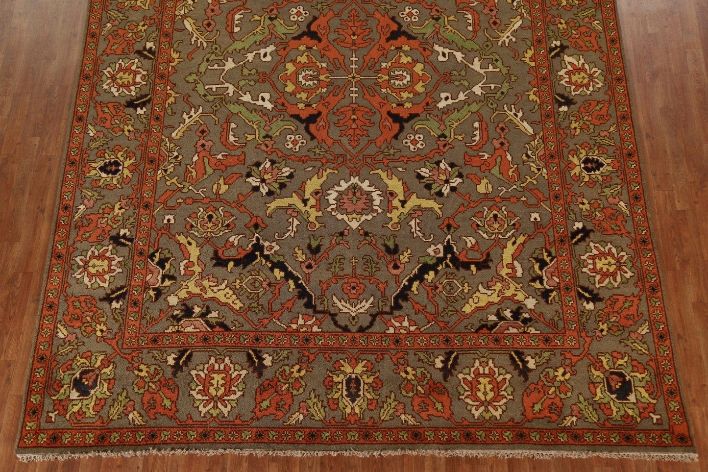 Brown Wool Heriz Oriental Area Rug 9x12