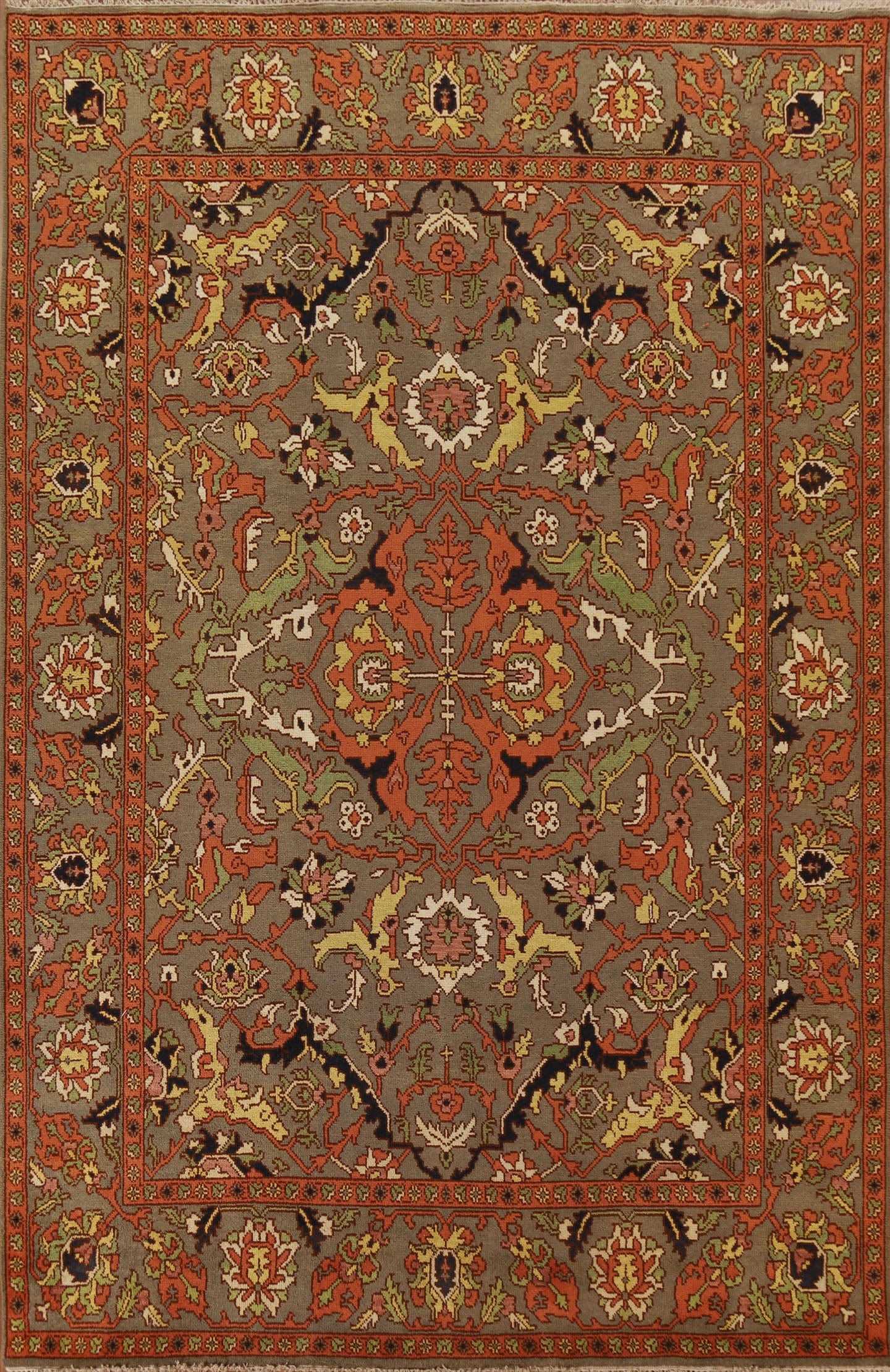 Brown Wool Heriz Oriental Area Rug 9x12