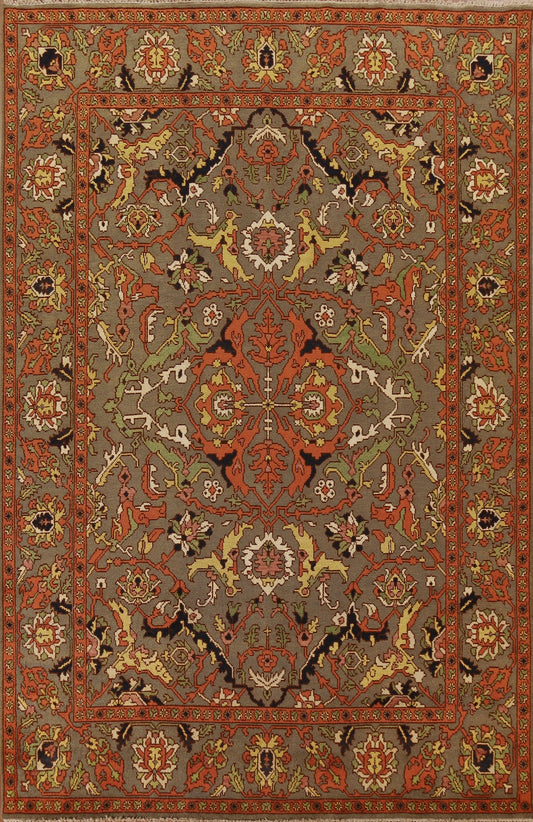 Brown Wool Heriz Oriental Area Rug 9x12