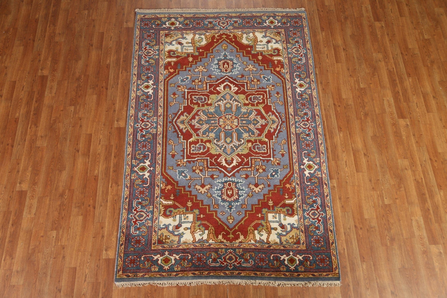 Light Blue Heriz Serapi Oriental Area Rug 5x8