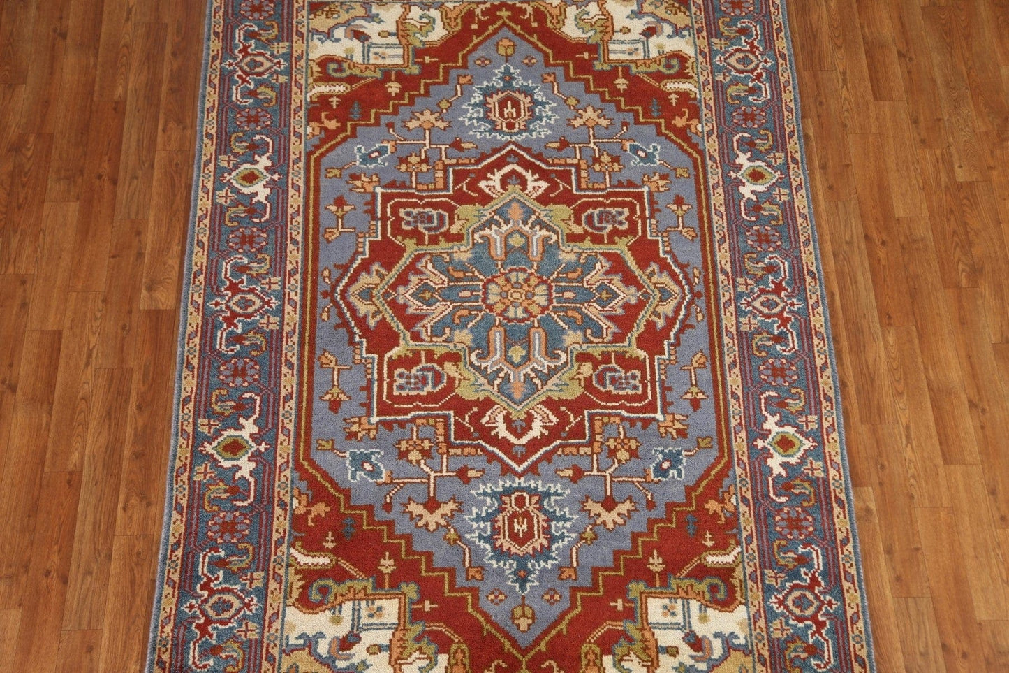 Light Blue Heriz Serapi Oriental Area Rug 5x8