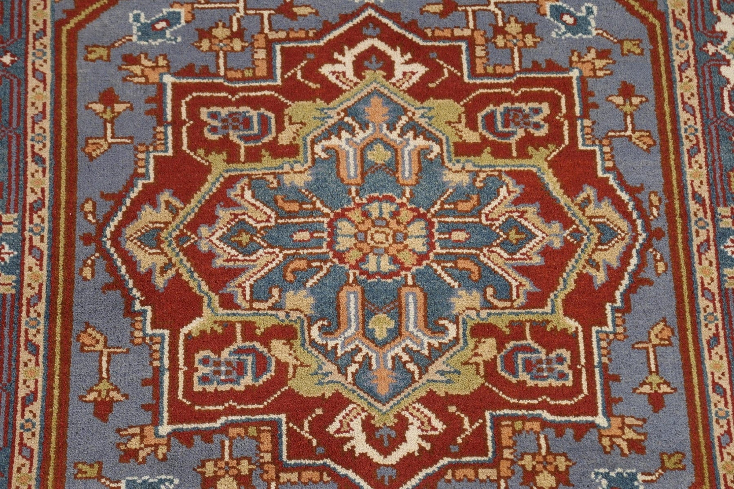 Light Blue Heriz Serapi Oriental Area Rug 5x8