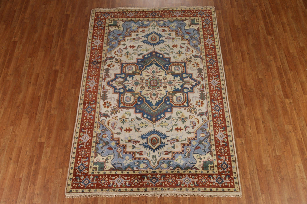 Ivory Heriz Serapi Oriental Area Rug 6x9