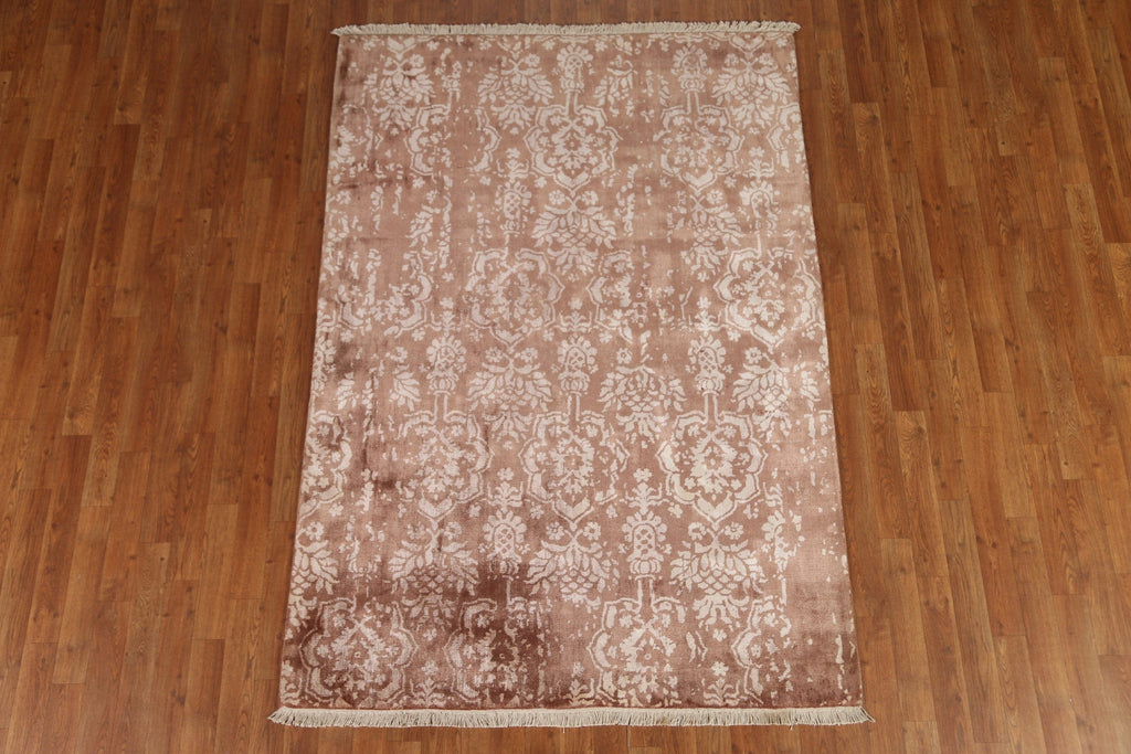 Wool & Silk Abstract Oriental Area Rug 5x7