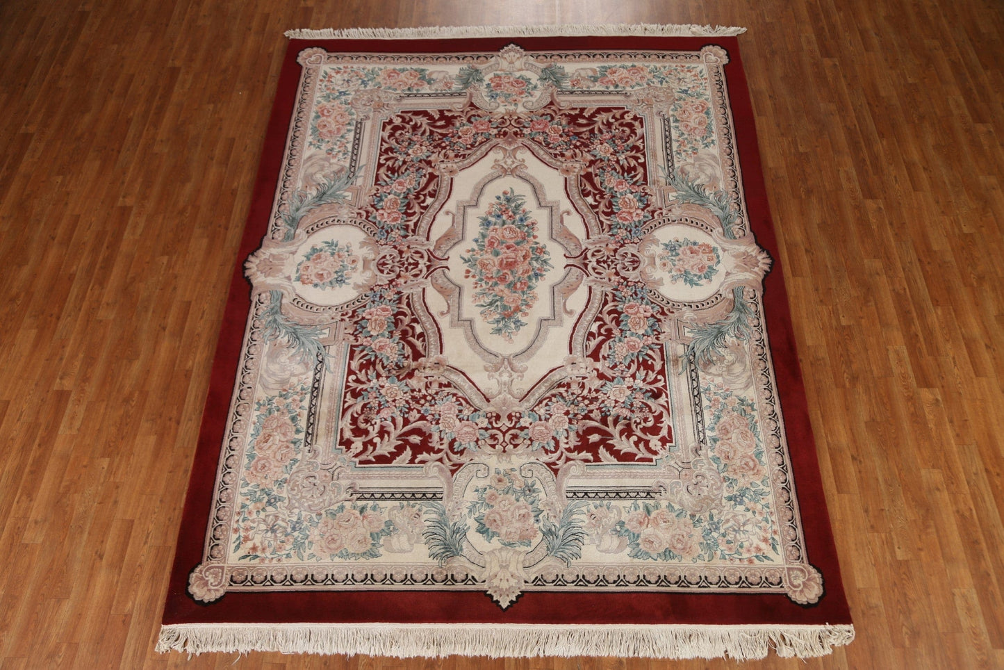 Vegetable Dye Aubusson Wool Area Rug 8x10