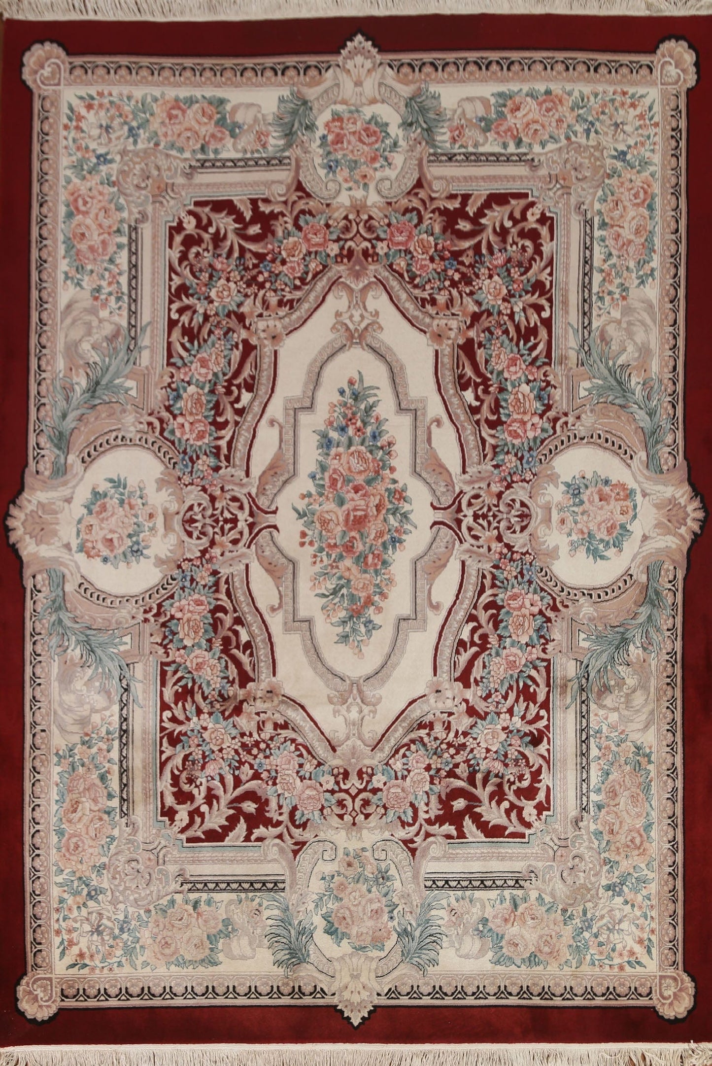 Vegetable Dye Aubusson Wool Area Rug 8x10