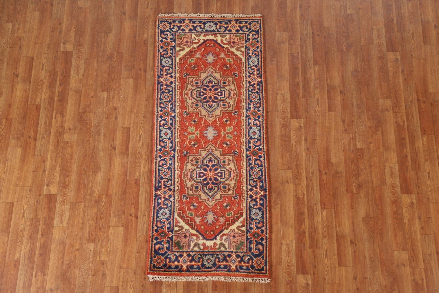 Geometric Heriz Serapi Oriental Runner Rug 2x6