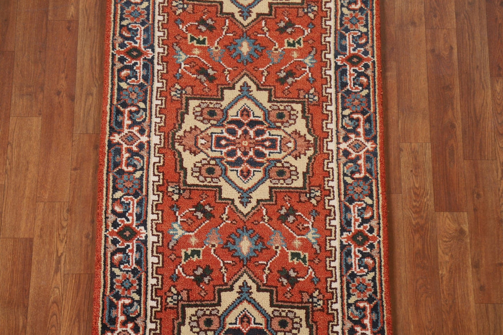 Geometric Heriz Serapi Oriental Runner Rug 3x8